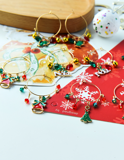 Fashion Letter Christmas Resin Beads Bells Alphabet Tassel Earrings