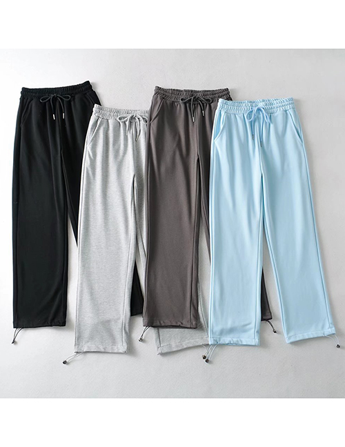 Pantalones De Chándal Elásticos Con Cordones Y Tirantes De Color Liso