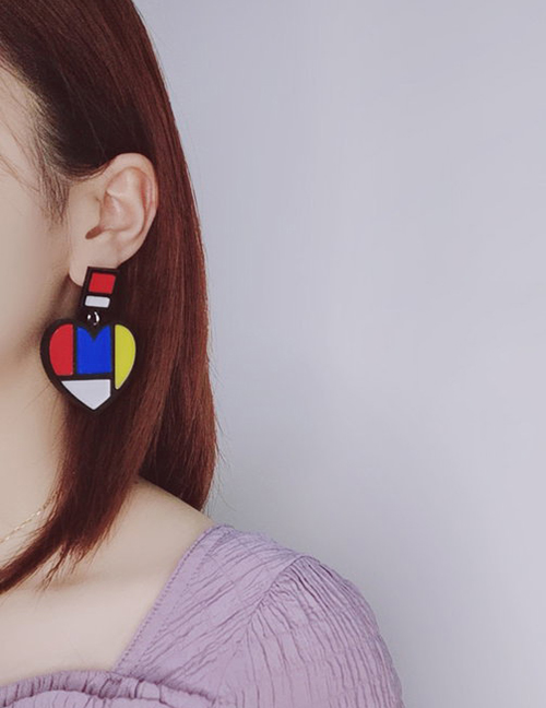 Acrylic Color Matching Semicircular Earrings
