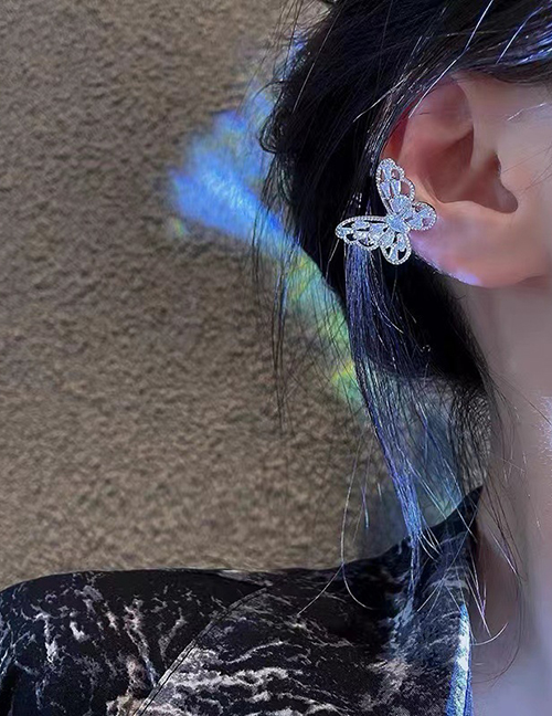Ear Cuff De Mariposa Con Diamantes De Aleación