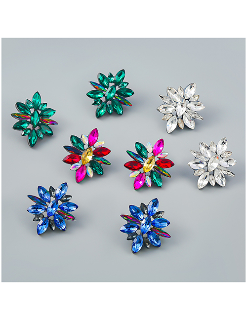 Aretes De Aleación Con Diamantes Florales