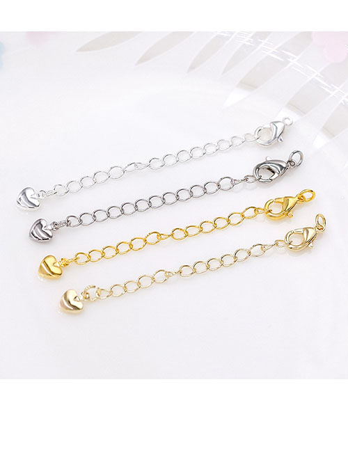 Fashion 9 Heart Carved 925 (10 Batches) Copper Gold Plated Heart Extension Chain Diy Jewelry Accessories