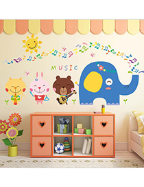 Pegatinas De Habitación De Niños De Elefante De Música De Dibujos Animados