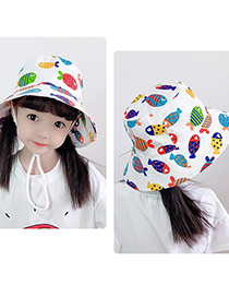 Sombrero De Pescador De Protección Solar Para Niños Con Estampado Animal Fino De Algodón