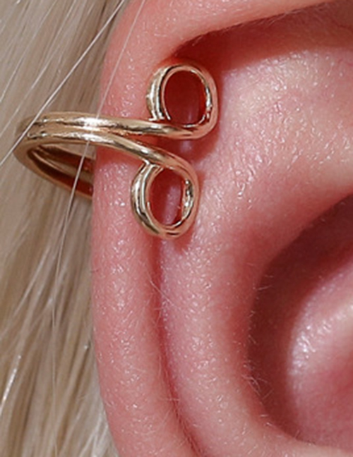 Ear Cuffs De Metal Con Corte Geométrico