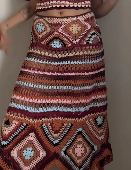 Falda Crochet Multicolor