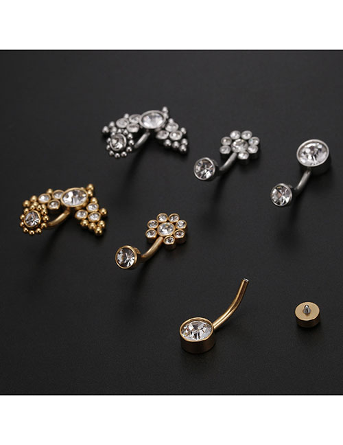 Aretes De Piercing Geométricos De Diamante De Acero De Titanio