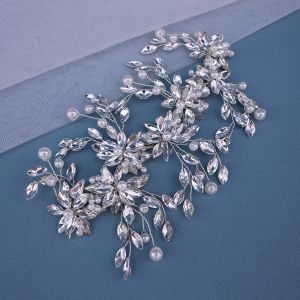 Accesorio Para El Cabello Con Flor De Perlas Y Diamantes De Imitación