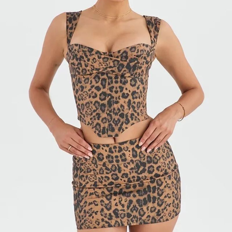 Falda Con Estampado De Leopardo
