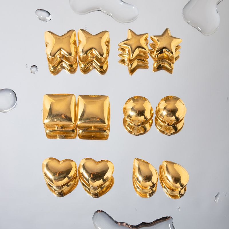 Gold-plated Titanium Steel Geometric Stud Earrings