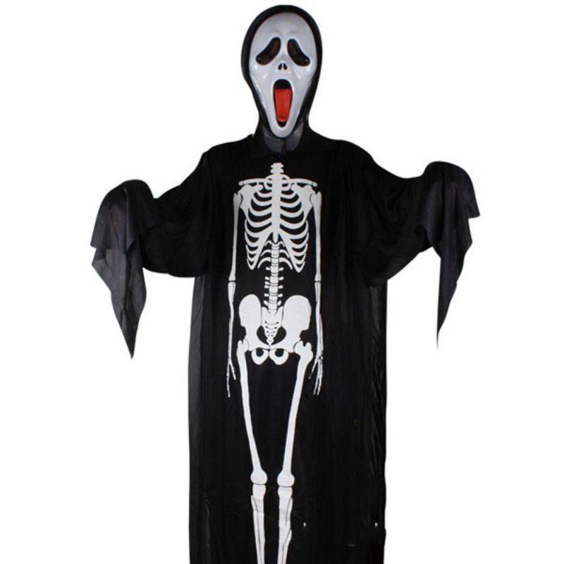 Disfraz De Fantasma De Esqueleto De Calavera De Tela