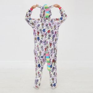 Pijama De Una Pieza De Franela De Dibujos Animados Con Estampado De Poliéster