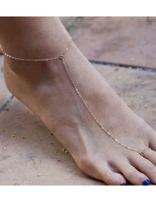 Alloy Geometric Chain Mitten Anklet