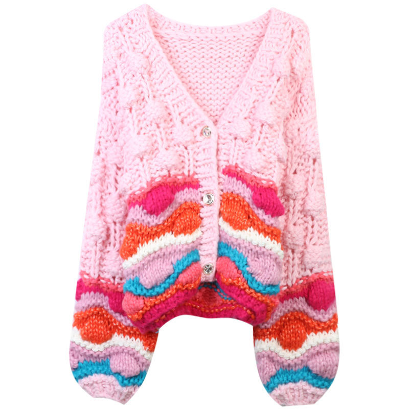 Cárdigan Tipo Suéter De Crochet 3d
