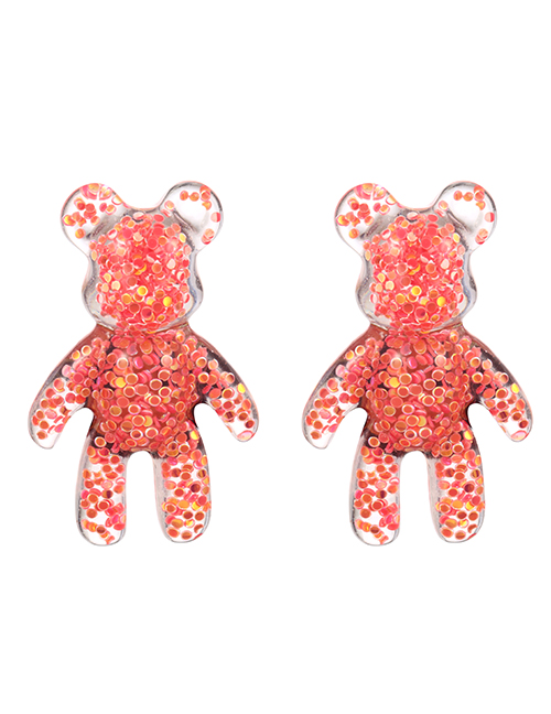 Fashion Red Resin Sequins Bear Copper Buckle Non-woven Shoe Buckle