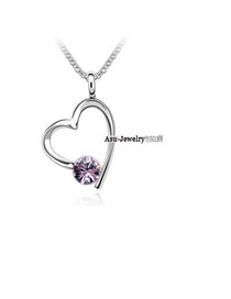 Customized violet Purple True Confessions Crystal Crystal Necklaces