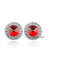 Garnet light Red Earrings Alloy Crystal Earrings