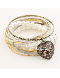 Awesome Color will be random Peach Heart Alloy Fashion Bangles