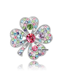 Sparking Multicolour Brooch Alloy Crystal Brooches