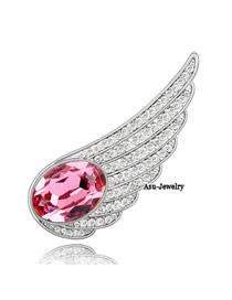 Micro rose red Red Brooch Alloy Crystal Brooches