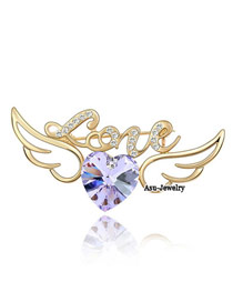 Rave violet Purple Brooch Alloy Crystal Brooches