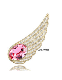 Childrens rose red Red Brooch Alloy Crystal Brooches