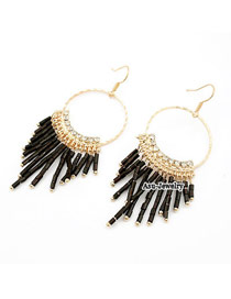 Korean exquisite fashion beaded curtain shape decorated with rhinestones charm design earrings