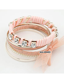 Extreme Pink Bow Tie Alloy Fashion Bangles