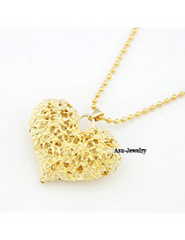 Nameplate Gold Color Hollow Out Heart Alloy Chains