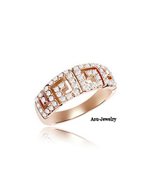 Ruby Gold Color Rings-Fairy Tale Of Love Alloy Crystal Rings