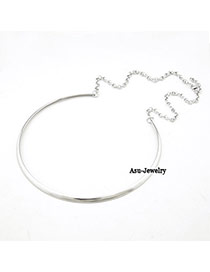 Rugged Silver Color Shiny Side Charm Design Alloy Chains