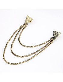 Magnifying Bronze Triangle Tassels Alloy Korean Brooches