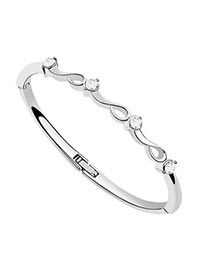 2011 White Bangle Alloy Crystal Bracelets