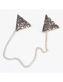 Turkish Antique Silver Triangle Alloy Korean Brooches