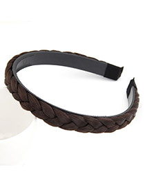 Korean personality fashion weave periwig design hair band hair accessories (Dark Coffee)