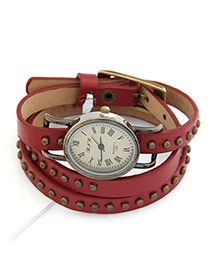 Mobile Red Rivet Pu Leather