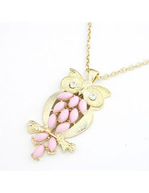 Quilted Pink Owl Alloy Chains