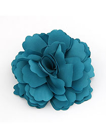 Slacks Blue Flower Design Cloth Hair clip hair claw