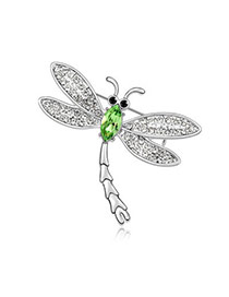 Highwaist olive Green Brooch Alloy Crystal Brooches