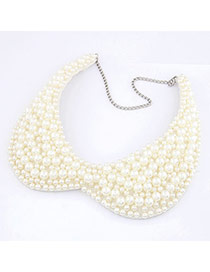 Pearl White Handmade Imitate Pearl Fake Collar Pearl Chokers