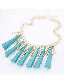 Luxurious Blue Rivet Pendant Alloy Bib Necklaces