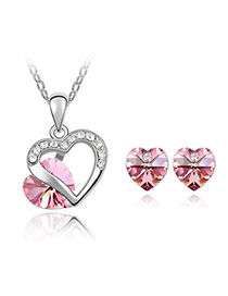Parker Plum Red Set-Heart Appointment Alloy Crystal Sets