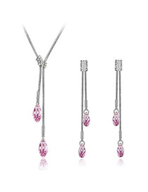 Charm Purple Crystals Alloy Crystal Sets