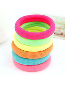 Korean sweet fashion fluorescence color hair rope (Color will be random) (1pcs Price)