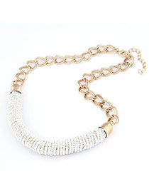 Wedding White Handmade Bead Design Alloy Chains