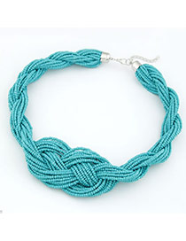 Vellum Blue Handmade 8 Shape Bead Beads Bib Necklaces