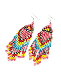 Fancy Multicolour Handmade Bead Tassels Design Beads Korean Earrings
