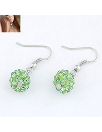 Amethyst Green Blink Ball Design Alloy Korean Earrings