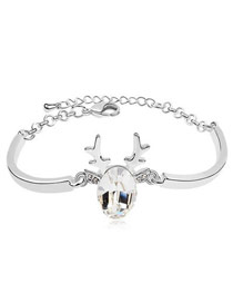Wonderful White Santa'S Reindeer Style Austrian Crystal Crystal Bracelets
