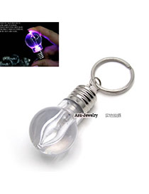 Masculine Silver Color Bulb Design Plastic Fashion Keychain
